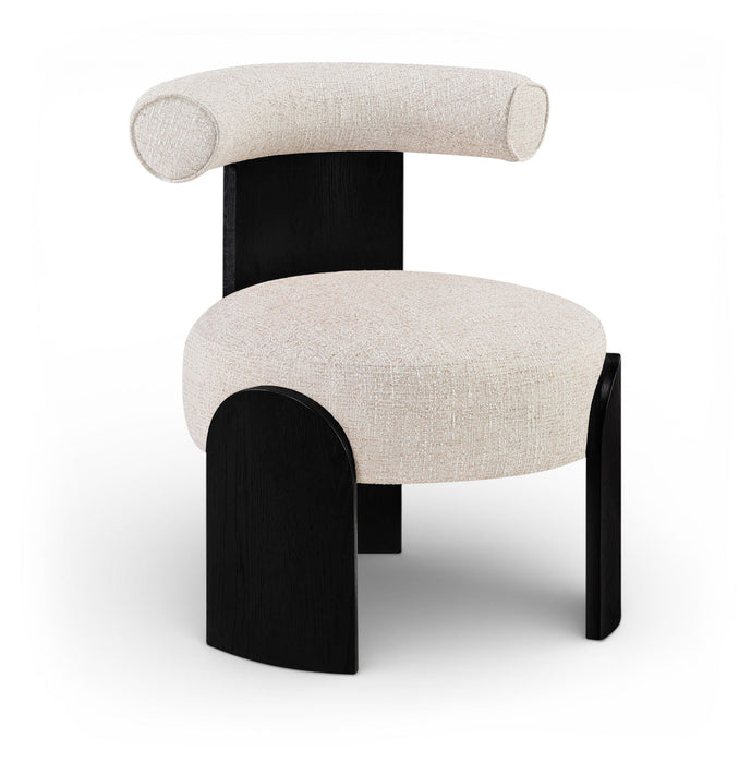 Calder Linen Textured Fabric Upholstered Chair