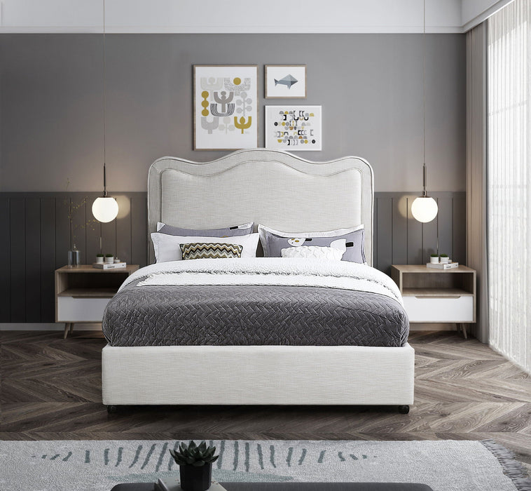 Felix Linen Textured Fabric Upholstered Bed
