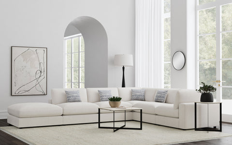 Sofá seccional modular tapizado de 6 piezas Serene color beige