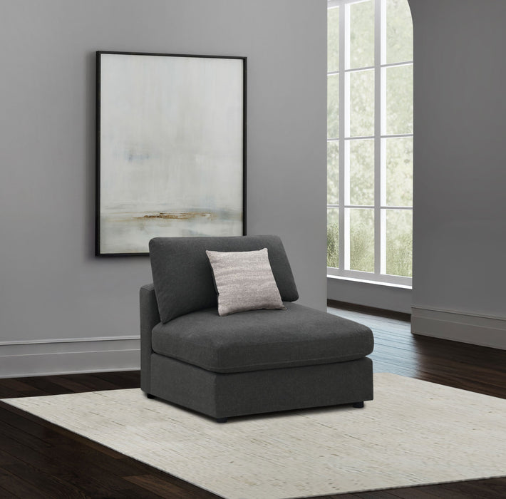 Serene Upholstered Armless Chair Beige