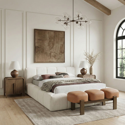 Woodcrest Vegan Leather Upholstered Bench