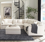 Silla tapizada sin brazos Hobson, color marfil