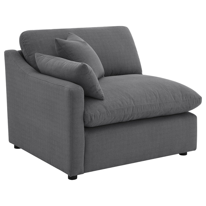 Hobson 4-piece Upholstered Modular Sectional Sofa Charcoal