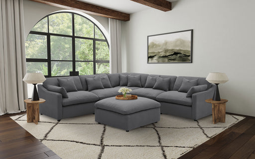 Hobson Square Upholstered Ottoman Charcoal - Grey