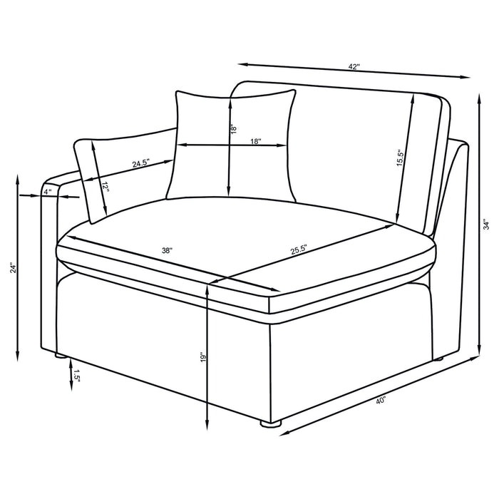 Hobson Upholstered LAF Chair Charcoal