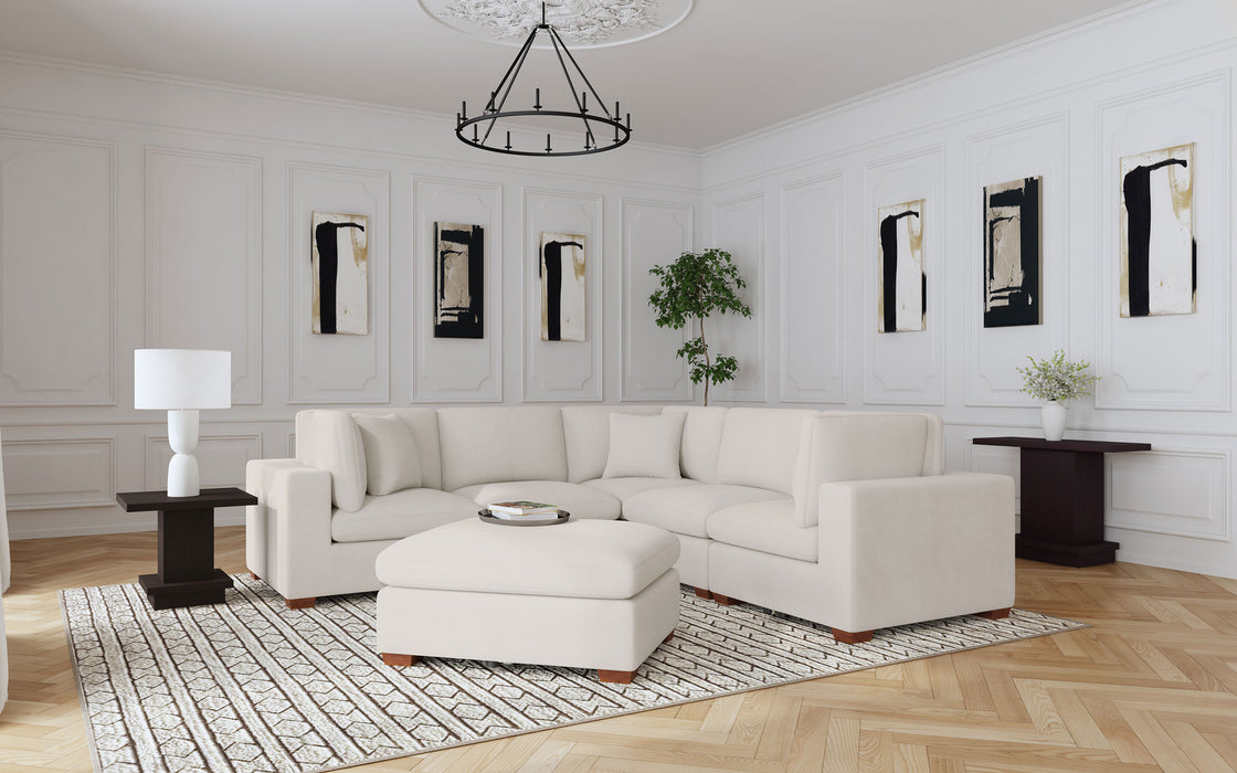 Lakeview 6-piece Upholstered Modular Sectional Sofa with 3 Corner Chairs Ivory