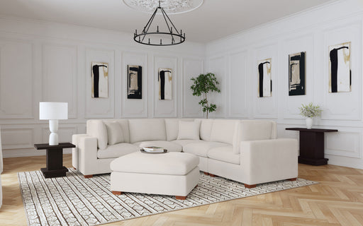Lakeview 6-piece Upholstered Modular Sectional Sofa with 3 Corner Chairs Ivory