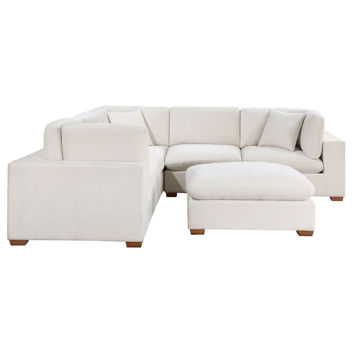 Lakeview 6-piece Upholstered Modular Sectional Sofa with 3 Corner Chairs Ivory