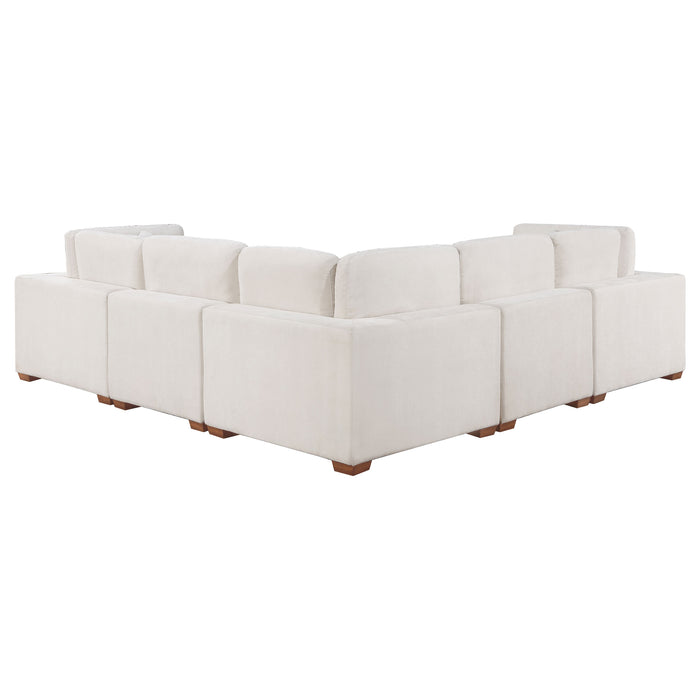 Lakeview 6-piece Upholstered Modular Sectional Sofa with 3 Corner Chairs Ivory