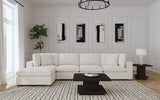 Sofá seccional modular tapizado de 5 piezas Lakeview color marfil