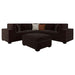 Lakeview 6-piece Upholstered Modular Sectional with 3 Corner Chairs Chocolate