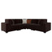 Lakeview 6-piece Upholstered Modular Sectional with 3 Corner Chairs Chocolate