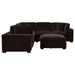 Lakeview 6-piece Upholstered Modular Sectional with 3 Corner Chairs Chocolate