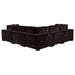 Lakeview 6-piece Upholstered Modular Sectional with 3 Corner Chairs Chocolate