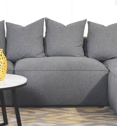 Silla Jennifer tapizada sin brazos, gris