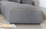 Jennifer Square Ottoman Tapizado Gris