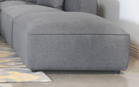 Jennifer Square Ottoman Tapizado Gris