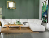 Sofá seccional modular tapizado Sunny de 6 piezas, color marfil, con tela sherpa