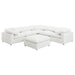 Raleigh 6-piece Boucle Upholstered Modular Sectional with 3 Corner Chairs Ivory