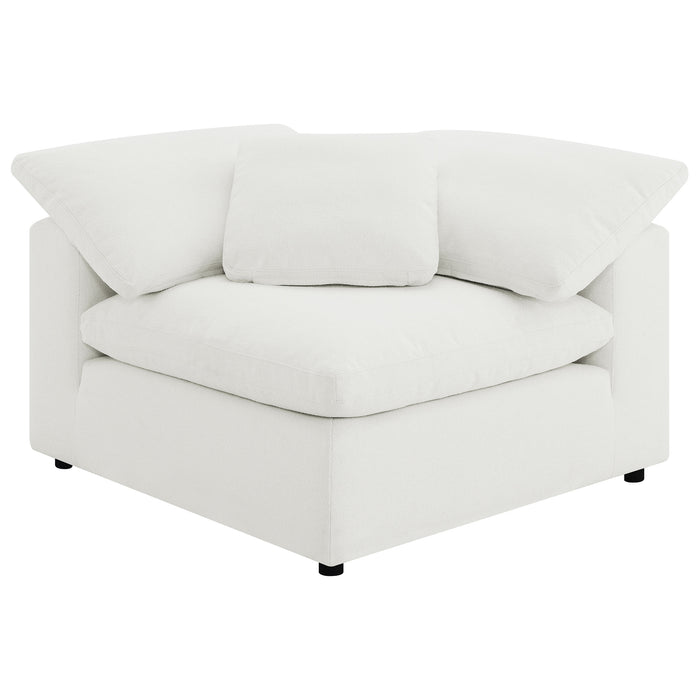 Raleigh 6-piece Boucle Upholstered Modular Sectional with 3 Corner Chairs Ivory