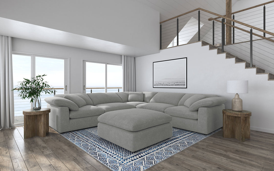 Raleigh 6-piece Boucle Upholstered Modular Sectional with 3 Corner Chairs Ivory