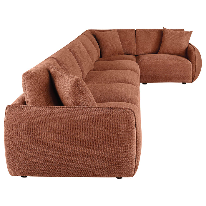 Elysia 6-piece Fabric Upholstered Modular Sectional Sofa Coral
