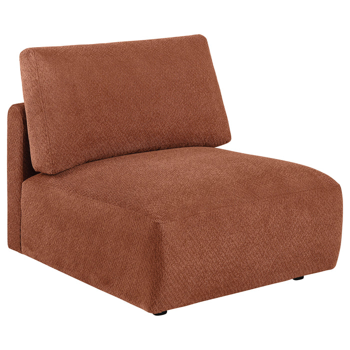 Elysia Fabric Upholstered Modular Armless Chair Coral