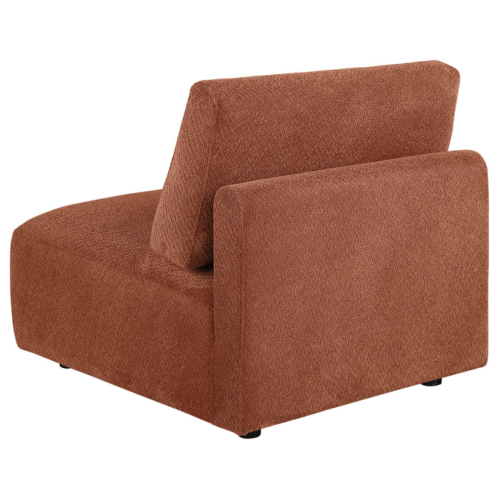 Elysia Fabric Upholstered Modular Armless Chair Coral