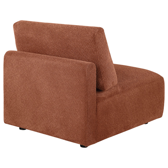 Elysia Fabric Upholstered Modular Armless Chair Coral