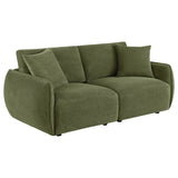 Sofá modular biplaza tapizado en tela Elysia, verde
