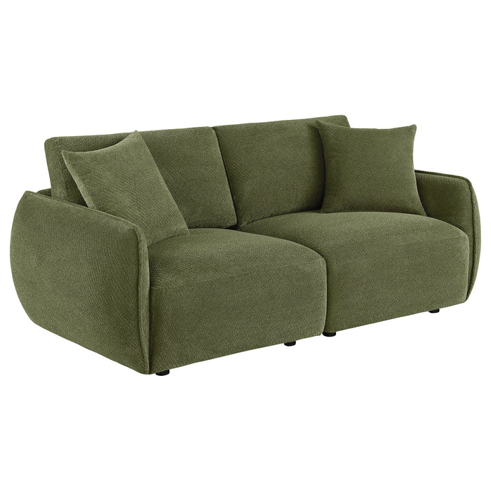 Elysia Fabric Upholstered Modular Lounge Loveseat Green