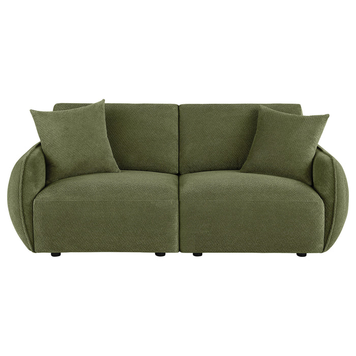 Elysia Fabric Upholstered Modular Lounge Loveseat Green
