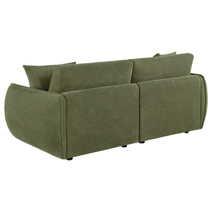 Elysia Fabric Upholstered Modular Lounge Loveseat Green