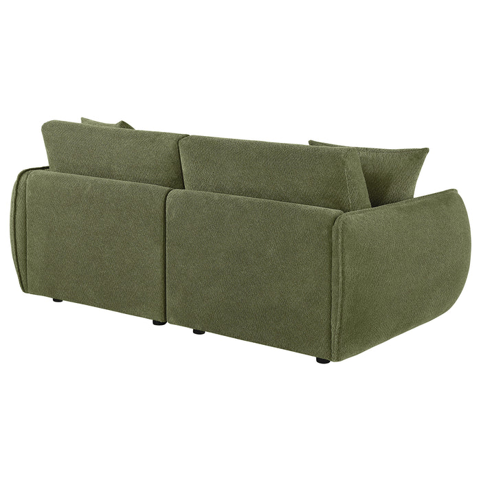 Elysia Fabric Upholstered Modular Lounge Loveseat Green
