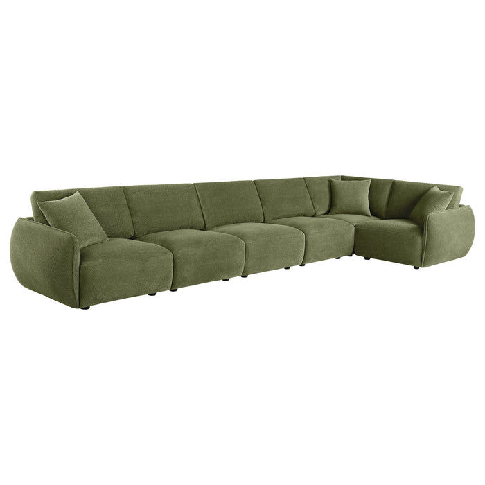 Elysia 6-piece Fabric Upholstered Modular Sectional Sofa Green