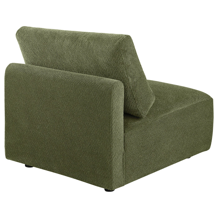 Elysia Fabric Upholstered Modular Armless Chair Green