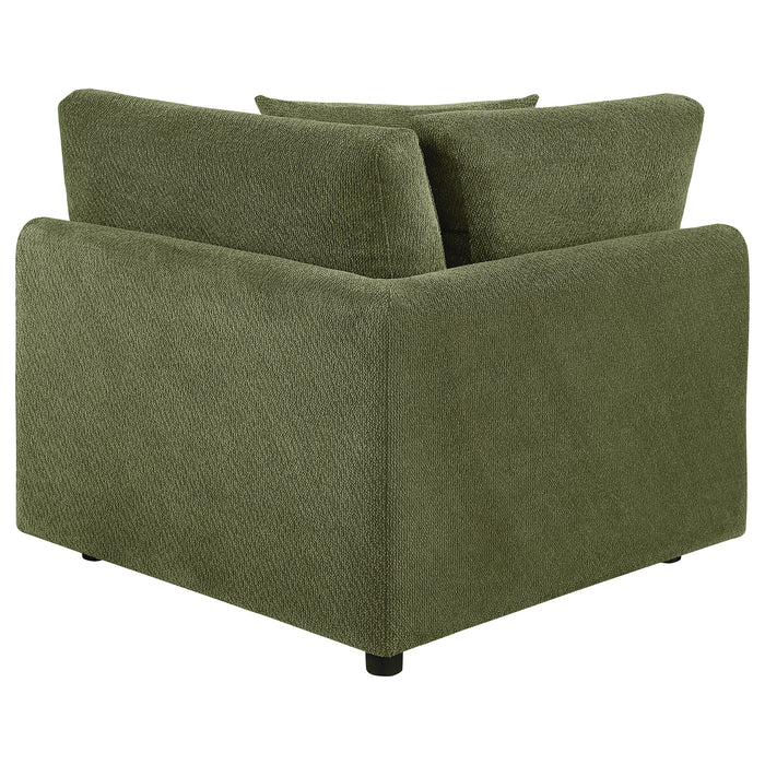 Elysia Fabric Upholstered Modular Corner Chair Green