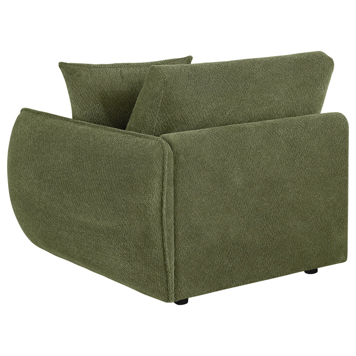 Elysia Fabric Upholstered Modular RAF Chair Green