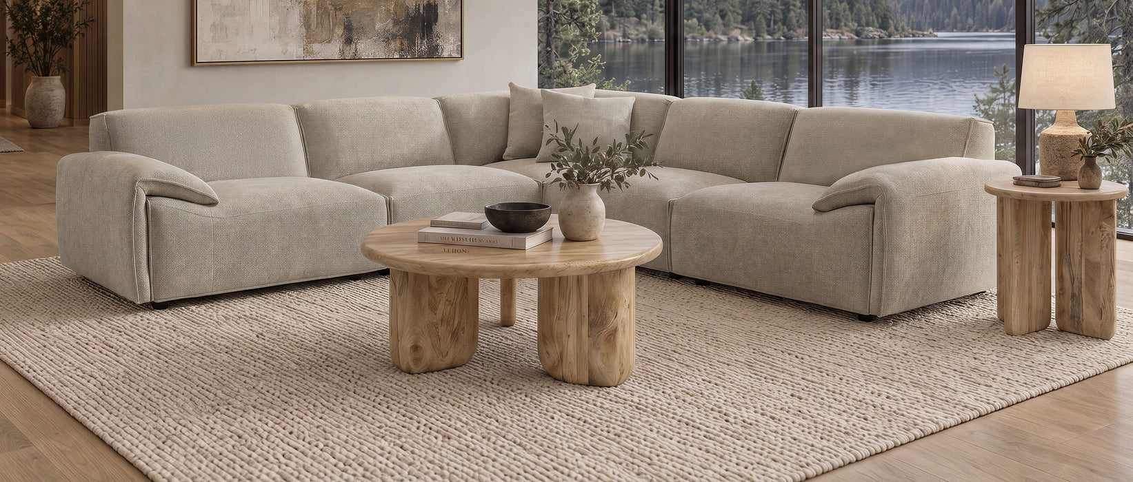 Crane 5-piece Modular Sectional Sofa Beige