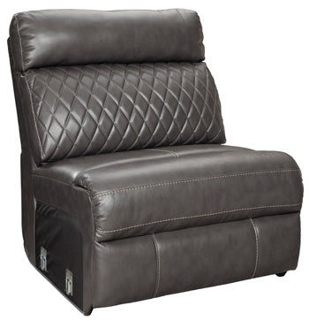Samperstone 3-Piece Power Reclining Sectional Sofa - Black/Gray
