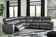 Samperstone 3-Piece Power Reclining Sectional Sofa - Black/Gray