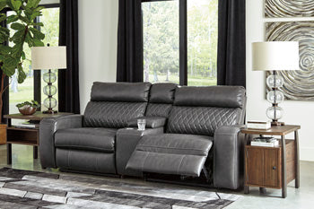 Samperstone 3-Piece Power Reclining Sectional Sofa - Black/Gray