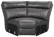 Samperstone 3-Piece Power Reclining Sectional Sofa - Black/Gray