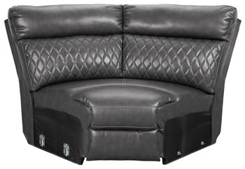Samperstone 3-Piece Power Reclining Sectional Sofa - Black/Gray