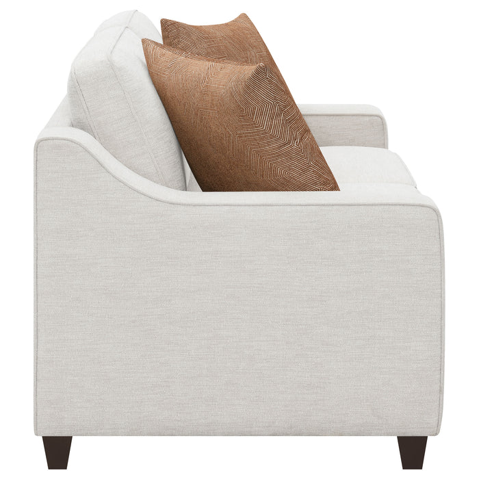 Christine 3-piece Upholstered Sloped Arm Sofa Set Beige