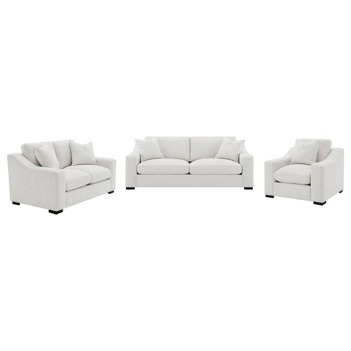 Ashlyn 3-piece Upholstered Sloped Arm Sofa Set Sand
