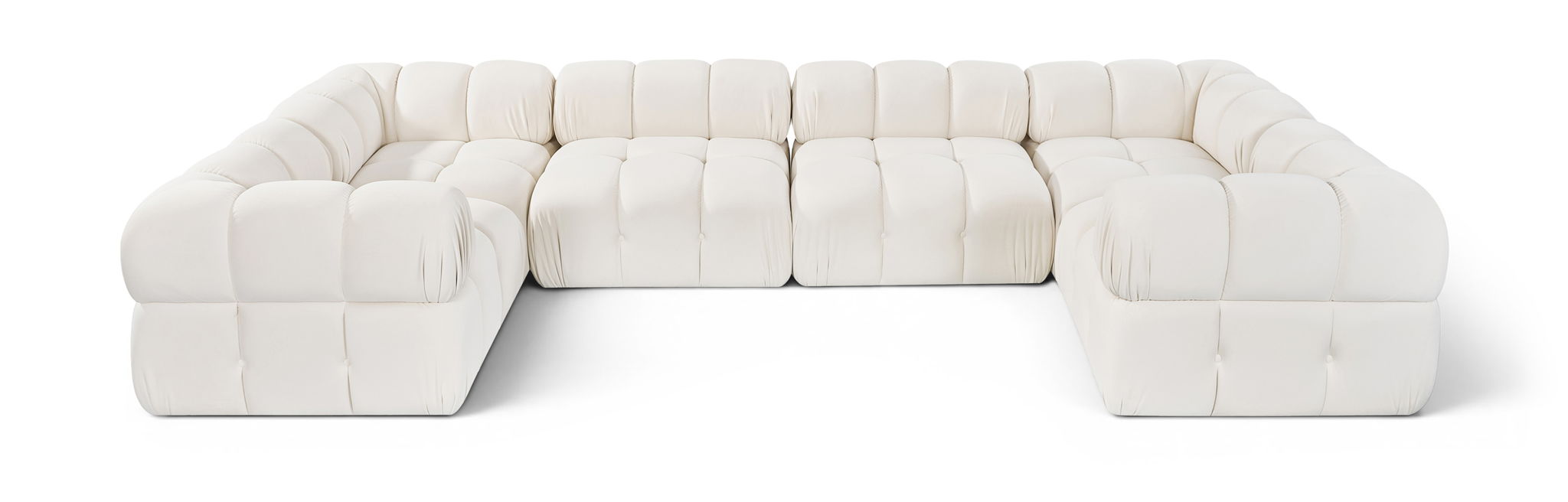 Orin 148" Velvet Performance Fabric Upholstered 6 Pc. Modular Sectional