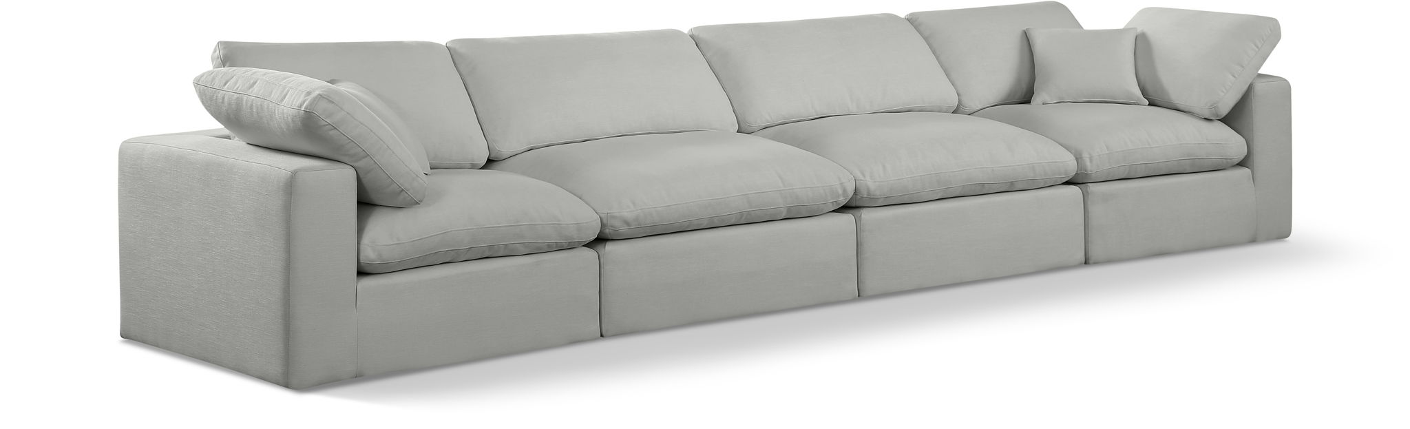 Comfy 158" Linen Textured Fabric Upholstered 4pc. Modular Sofa