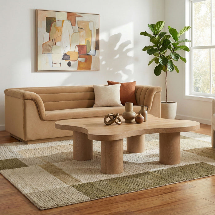 Cove Oak Veneer And Solid Wood Coffee Table