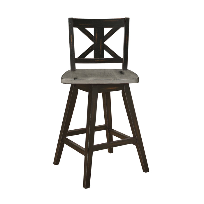 Amsonia Swivel Counter Height Chair, Black